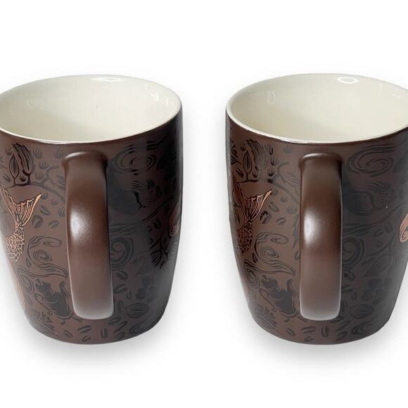 Starbucks Split Tail Mermaid Siren Coffee Mug 2011 40th Anniversary Set of‎ 2 - Picture 7 of 9